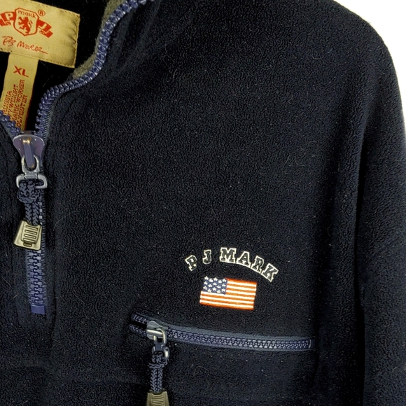 P.J.Mark Mens XL Navy Blue Fleece 1/4 Zip Pullover - Picture 4 of 5
